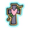 Cross Heart and Leaves Cutter & Stamp #B (6 in Tall X 5.12 in. Wide) view 1