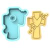 Cross Heart and Leaves Cutter & Stamp #B (6 in Tall X 5.12 in. Wide) view 2
