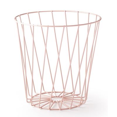 CANMNT Trash Can Nordic Style Iron Hollow Trash Can Household Dry and Wet Separation Waste Paper Basket Toilet Metal Mesh Trash Cans Trash Can Wastebasket