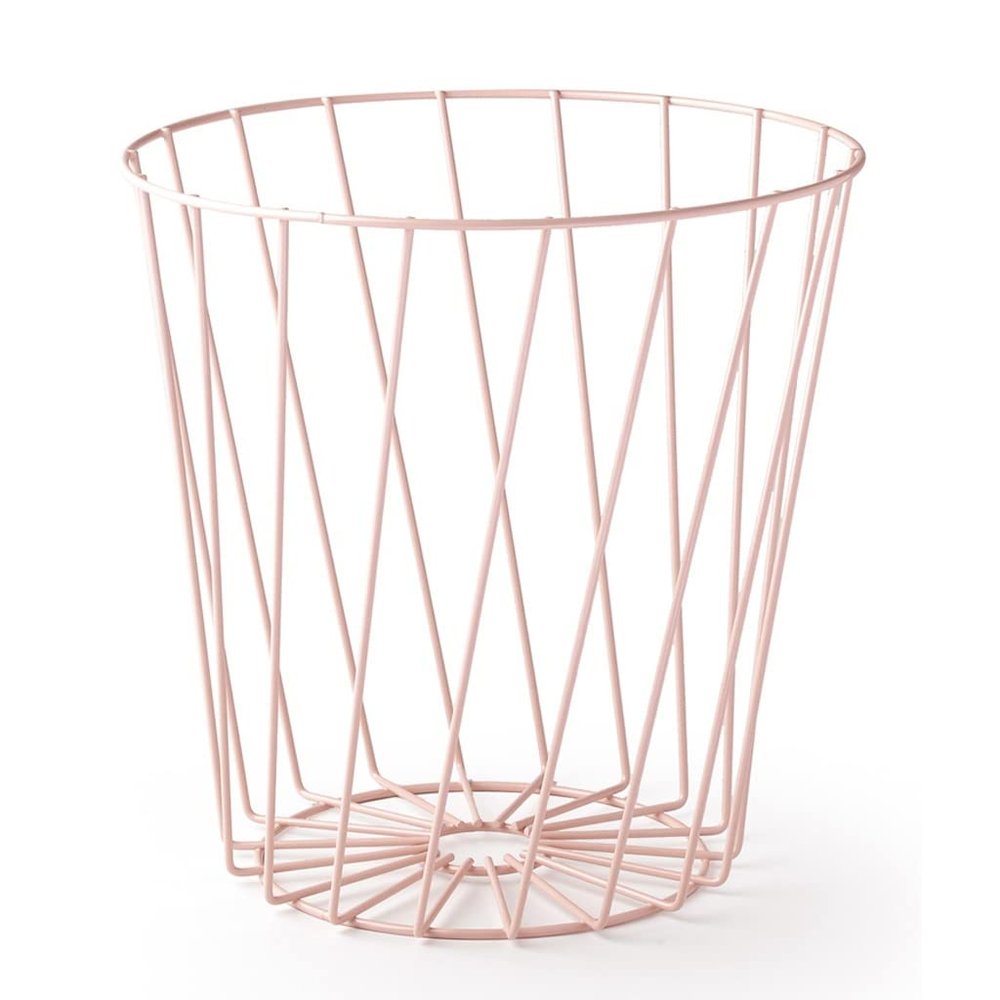 CANMNT Trash Can Nordic Style Iron Hollow Trash Can Household Dry and Wet Separation Waste Paper Basket Toilet Metal Mesh Trash Cans Trash Can Wastebasket