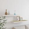 Bopdu Floating Wall Shelves Mounted, Wall Shelves Storage Decoration for Bedroom Bathroom Living Room 2 pcs Oak and White 31.5"x9.3"x1.5" MDF view 1