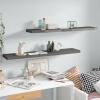 Bopdu Floating Wall Shelves Mounted, Wall Shelves Storage Decoration for Bedroom Bathroom Living Room 2 pcs High Gloss Gray 47.2"x9.3"x1.5" MDF view 1