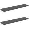 Bopdu Floating Wall Shelves Mounted, Wall Shelves Storage Decoration for Bedroom Bathroom Living Room 2 pcs High Gloss Gray 47.2"x9.3"x1.5" MDF view 2