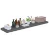 Bopdu Floating Wall Shelves Mounted, Wall Shelves Storage Decoration for Bedroom Bathroom Living Room 2 pcs High Gloss Gray 47.2"x9.3"x1.5" MDF view 3