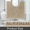 Yimobra Toilet Rug U Shaped Washable 24x24 Inch - Ultra Soft Absorbent Chenille Bath Rugs for Toilet, Quick Dry & Machine Washable, Non Slip Contour Bathroom Mat, Pale Khaki view 2