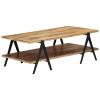 Bopdu Coffee Table, Storage Shelf Tabletop Desk for Home Living Room Reception Room Office 45.3"x23.6"x15.7" Solid Mango Wood view 1