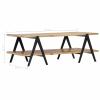 Bopdu Coffee Table, Storage Shelf Tabletop Desk for Home Living Room Reception Room Office 45.3"x23.6"x15.7" Solid Mango Wood view 2