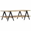 Bopdu Coffee Table, Storage Shelf Tabletop Desk for Home Living Room Reception Room Office 45.3"x23.6"x15.7" Solid Mango Wood view 3