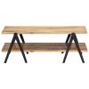 Bopdu Coffee Table, Storage Shelf Tabletop Desk for Home Living Room Reception Room Office 45.3"x23.6"x15.7" Solid Mango Wood view 4