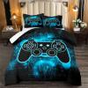 Gamer Bedding Gaming Bedding Sets - Full Size Bedding Sets for Teen Boys Kids Bedding Sets for Boys Full Bed Comforter Sets for Boys Blue,1 Comforter with 2 Pillowcases view 3