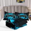 Gamer Bedding Gaming Bedding Sets - Full Size Bedding Sets for Teen Boys Kids Bedding Sets for Boys Full Bed Comforter Sets for Boys Blue,1 Comforter with 2 Pillowcases view 4