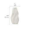DYPASA Dry Flower Arrangement White Ceramic Vase Modern Geometric Striped Decorative Flower Vase 14.1" Large Tabletop Decor Vases with Base Flower Vase view 2