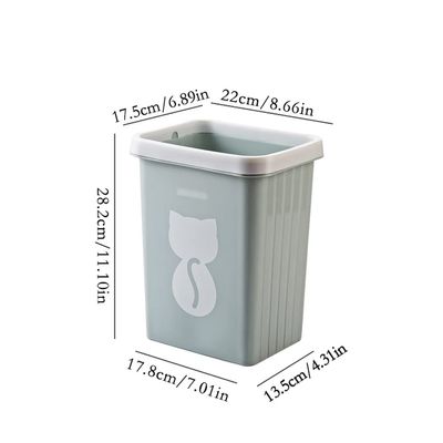 Trash Can Trash Can Square Garbage Cans Kitchen Home Office Storage Dustbin Plastic Waste Bin with Pressure Ring Rubbish Container Trash Can Wastebasket (Color : 1)