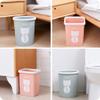 Trash Can Trash Can Square Garbage Cans Kitchen Home Office Storage Dustbin Plastic Waste Bin with Pressure Ring Rubbish Container Trash Can Wastebasket (Color : 1) view 2