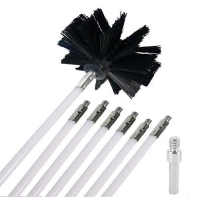 LIYUN Chimney Sweep kit Chimney Brush Set, Chimney Cleaning Brush, Includes 6/9/12/15 610mm Flexible Rods and 1 Chimney Cleaning Heads for Dry Flue Duct,9m (Color : 6 Rods, Size : 410mm)