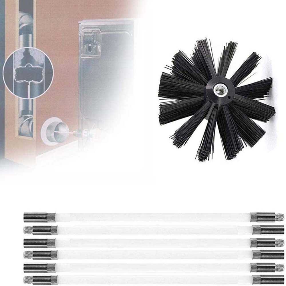 LIYUN Chimney Sweep kit Chimney Sweep Kit,Chimney Cleaning Brush, Duct Vent Cleaning Set with 6/9/12/15 Rods 1 Heads, Chimney Sweeping Kit/Dryer Vent,9m (Color : 6 Rods, Size : 410mm)