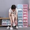 6pcs Shoe Storage Box, Thickened Transparent Stackable Flip Cover Design Shoe Organizer Shoe Display Case for Home view 3