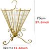 Bsetain Umbrella Rack Decorative Umbrella Stand for Entryway, Antique Umbrella Shape Umbrella Stand Rack, Gold Metal Home Walking Stick Storage Rack, 32 X 32 X 70 Cm view 2