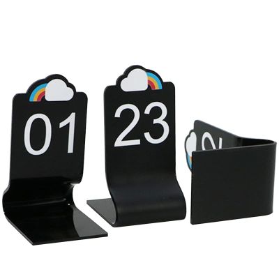 SAGIDAR Stackable Table Number Cards, 1-25/50 Number Tags Double-Sided Upstanding, Easy to Wash, Waterproof and Durable, 120mmx60mm Tabletop Number Sign (Color : Black, Size : 1-50(12x6cm))