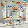 60Pcs Gone Fishing Birthday Party Decorations Supplies Fishing Banner Garland Fish Hanging Swirl Ceiling Streamers Fish Paper Cutouts Signs Decor Freshwater Competition Tournament Retirement Barbecue view 1