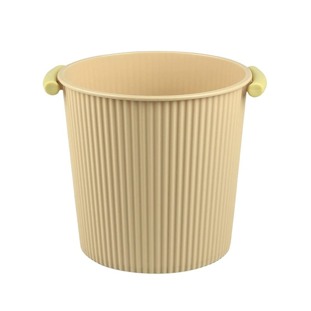 Trash Can Round Trash Can Classification Bucket Household Kitchen Living Room Large Garbage Cans Plastic Bathroom Toilet Paper Basket Trash Can Wastebasket (Color : Brass, Size : 6L)