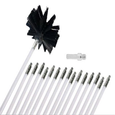 LIYUN Chimney Sweep kit Chimney Brush Set, Chimney Cleaning Brush, Includes 6/9/12/15 610mm Flexible Rods and 1 Chimney Cleaning Heads for Dry Flue Duct,9m (Color : 15 Rods, Size : 410mm)