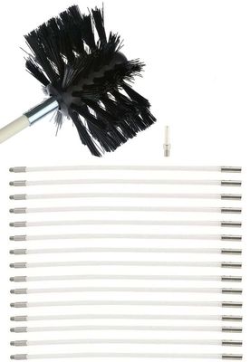 LIYUN Chimney Sweep kit Chimney Sweep Kit, 6/9/12/15 Flue Brush Rods, Nylon Chimney Cleaning Brush, Flue Brush Kit for Dry Flue Duct Removal,12m (Color : 15 Rods, Size : 410mm)