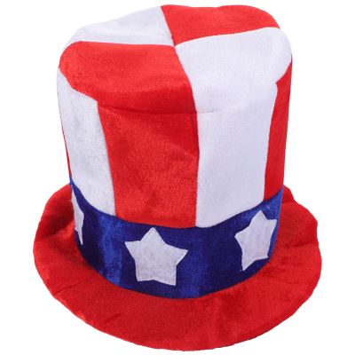 ABOOFAN American Flag Top Hat Red White Blue Patriotic Top Hat Uncle Sam Costume Accessories for Independence Day 4th of July Party Decoration