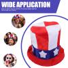 ABOOFAN American Flag Top Hat Red White Blue Patriotic Top Hat Uncle Sam Costume Accessories for Independence Day 4th of July Party Decoration view 3