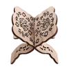 1PCS Folding Carved Wooden Cookbook Holder,Wooden Book Shelf Recipe Book Holder Textbook Display Stand(A) view 1
