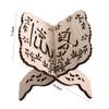 1PCS Folding Carved Wooden Cookbook Holder,Wooden Book Shelf Recipe Book Holder Textbook Display Stand(A) view 2