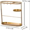 Bsetain Umbrella Stand Rack Hallway Decor Umbrella Holders Umbrella Stands with Water Tray and Hooks, Metal Umbrella Holder for Home Office Hallway Car, Space Saving, Gold view 2