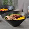 9 Inch Ceramic Mixing Bowls Black Sevres Porcelain Bowl Creative Cutlery Dinnerware with Japanese Retro Style view 3