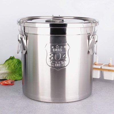304 Stainless Steel Bucket- Multi-Purpose Bucket- with lid Rice Bucket airtight, Used in Kitchen Storage Food Container Storage Container, Kitchen Storage(12L)