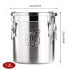 304 Stainless Steel Bucket- Multi-Purpose Bucket- with lid Rice Bucket airtight, Used in Kitchen Storage Food Container Storage Container, Kitchen Storage(12L) view 4