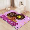 Black Girl Area Rug for Bedroom Cute African Girls Floor Rugs for Bedroom Large Rug Purple Decor for Teen Living Room Soft Floor Carpet Girls Room Mat, 5'7' view 4