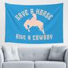 Western Horse Tapestry for Bedroom Save A Horse Ride A Cowboy Tapestry Blue 60x40 Save A Horse Ride A Cowboy Banner for House Bedroom Living Room Wall Hanging Decor Banner Sign view 1