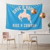Western Horse Tapestry for Bedroom Save A Horse Ride A Cowboy Tapestry Blue 60x40 Save A Horse Ride A Cowboy Banner for House Bedroom Living Room Wall Hanging Decor Banner Sign view 2