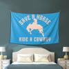 Western Horse Tapestry for Bedroom Save A Horse Ride A Cowboy Tapestry Blue 60x40 Save A Horse Ride A Cowboy Banner for House Bedroom Living Room Wall Hanging Decor Banner Sign view 4