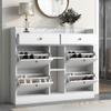 CEMKAR Modern Shoe Cabinet with 4 Flip Drawers, Multifunctional 2-Tier Shoe Storage Organizer with Drawers, Free Standing Shoe Rack for Entrance Hallway (White 4 Flap Drawers) view 1