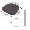 PIPOEI Set of 6 Chair Cushions with Ties, Washable Chair Cushions for Retro Chairs, Linen Seat Cushion for Home, Kitchen, Dining Room, Garden A-18 view 4