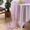 10Ft Lilac Snow Gauze Table Runner, Sheer Cheesecloth Table Runner Bulk for Holiday Party Bridal Shower Romantic Boho Table Decor | 35" W x 118" L view 2