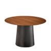ALOADECOR W23.6 Walnut Veneer Mid Century Modern Metal Single Round Coffee Table for Living Room Bedroom view 3