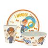 Zak Designs Blippi Kids Dinnerware Set 3 Pieces, Durable and Sustainable Melamine Bamboo Plate, Bowl, and Tumbler are Perfect For Dinner Time With Family (Blippi, TABBS) view 1
