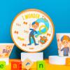 Zak Designs Blippi Kids Dinnerware Set 3 Pieces, Durable and Sustainable Melamine Bamboo Plate, Bowl, and Tumbler are Perfect For Dinner Time With Family (Blippi, TABBS) view 3