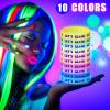 Karenhi 100 Pcs Glow in the Dark Bracelets Neon Party Favors Let's Glow Silicone Bracelet Crazy Bracelet Light up Wristbands for Neon Party Concerts Sports Parties Night Favors, 10 Styles view 4