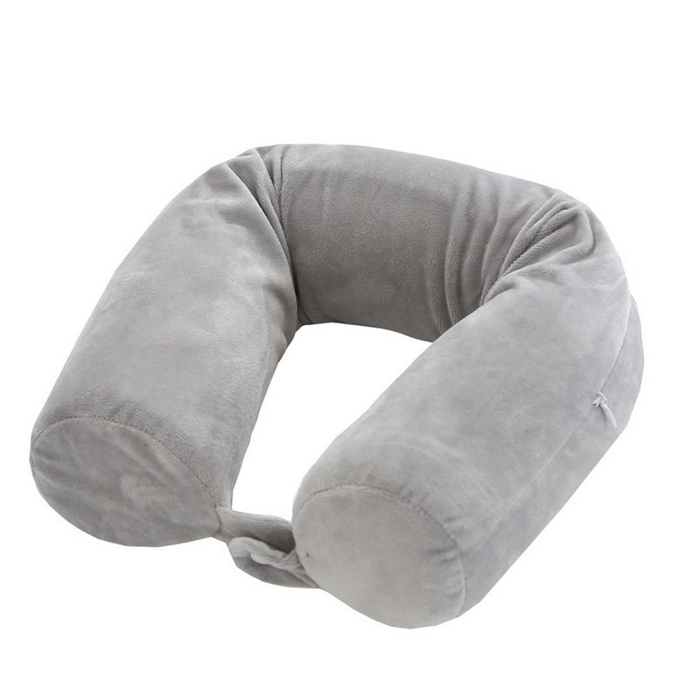 Altsuceser Twist Memory Foam Travel Pillow for Neck, Chin, Lumbar and Leg Support, Bendable Roll Pillow with Washable Soft Cover for Travling on Airplane, Train, Bus or at Home Silver Gray