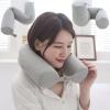 Altsuceser Twist Memory Foam Travel Pillow for Neck, Chin, Lumbar and Leg Support, Bendable Roll Pillow with Washable Soft Cover for Travling on Airplane, Train, Bus or at Home Silver Gray view 2