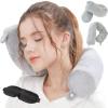 Altsuceser Twist Memory Foam Travel Pillow for Neck, Chin, Lumbar and Leg Support, Bendable Roll Pillow with Washable Soft Cover for Travling on Airplane, Train, Bus or at Home Silver Gray view 4