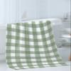 Green Buffalo Plaid 3 Piece Bath Towels Set, Geometric Striped Minimalist Art Soft & Absorbent Towel for Bathroom, Hotel (1 Bath Towel 30x60, 1 Hand Towel 16x28, 1 Washcloth 13x13) view 3